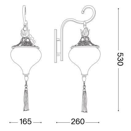 Ideal Lux - Sienas lampa HAREM 1xE27/42W/230V misiņš