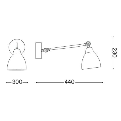 Ideal Lux - Sienas lampa NEWTON 1xE27/42W/230V bronzas krāsā