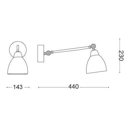 Ideal Lux - Sienas lampa NEWTON 1xE27/42W/230V melna