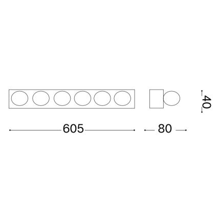 Ideal Lux - Sienas lampa PRIVE 6xE14/40W/230V melna