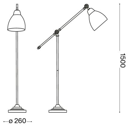 Ideal Lux - Stāvlampa NEWTON 1xE27/42W/230V spīdīgs hroms