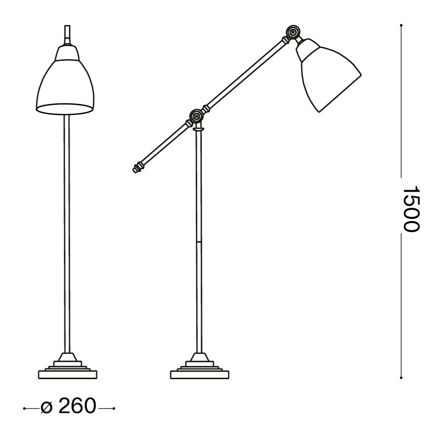 Ideal Lux - Stāvlampa NEWTON 1xE27/42W/230V spīdīgs hroms
