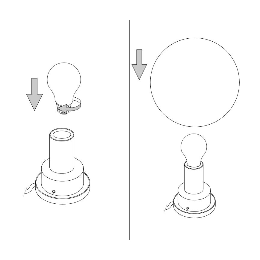Ideal Lux - Universāls rezerves stikls MAPA E27 diam. 20 cm balts