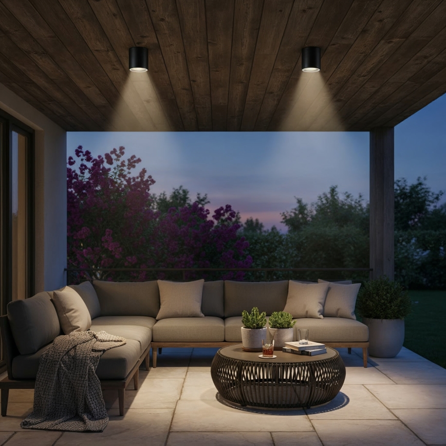 Ideal Lux - Vannas istabas starmetis GUN 1xGU10/28W/230V IP44 melna