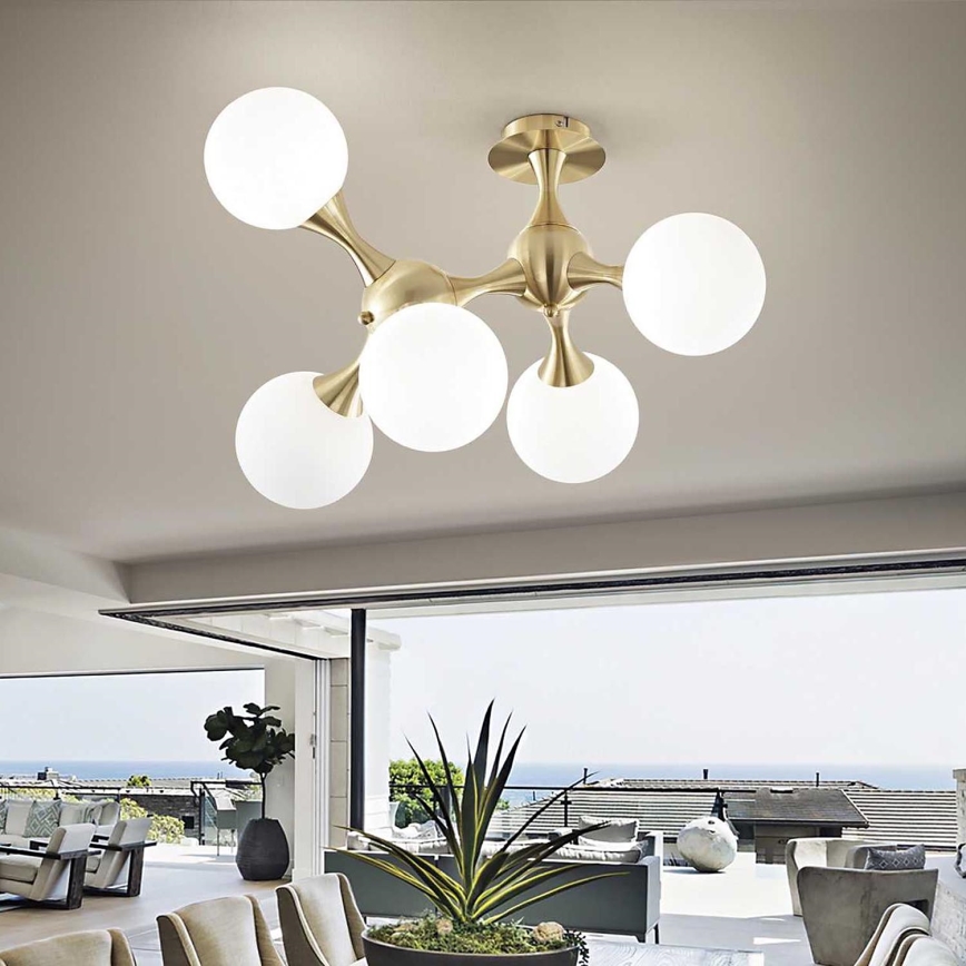 Ideal Lux - Virsapmetuma lustra NODI 5xE14/28W/230V misiņš