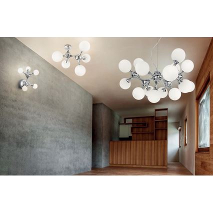 Ideal Lux - Virsmontējamais griestu lustrs NODI 5xE14/28W/230V 50x55 cm spīdīgs hroms/balts