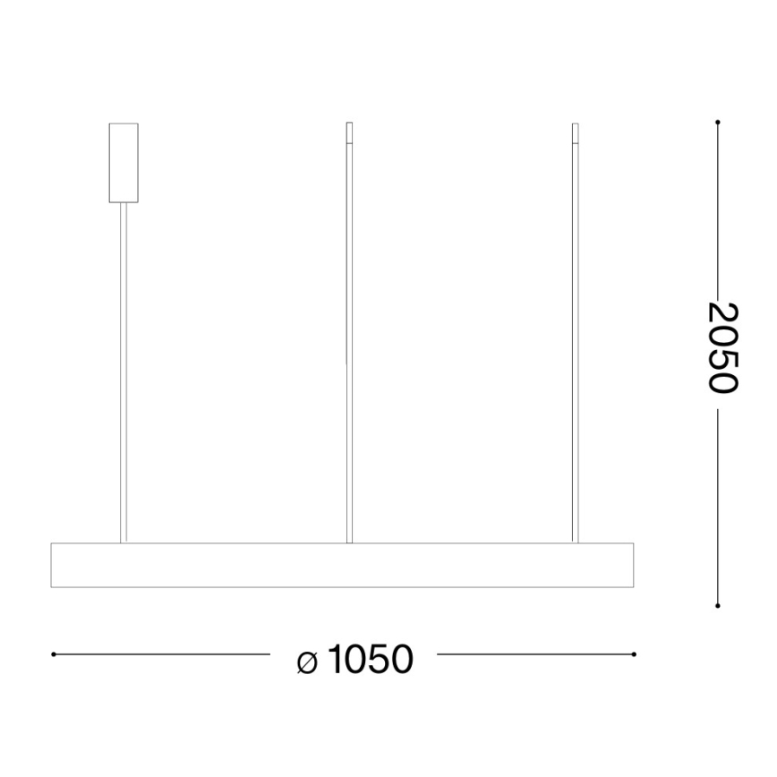 Ideal Lux — GEMINI LED lustra uz troses, 78 W, 230 V, 2700 K, Ø 105 cm, CRI 90, misiņš
