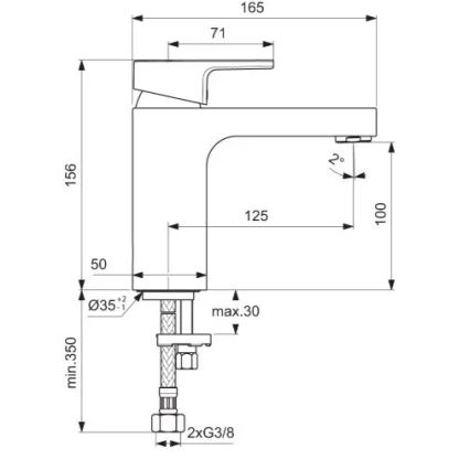 Ideal Standard A7105AA - Izlietnes jaucējkrāns EDGE 15,6 cm, spīdīgs hroms