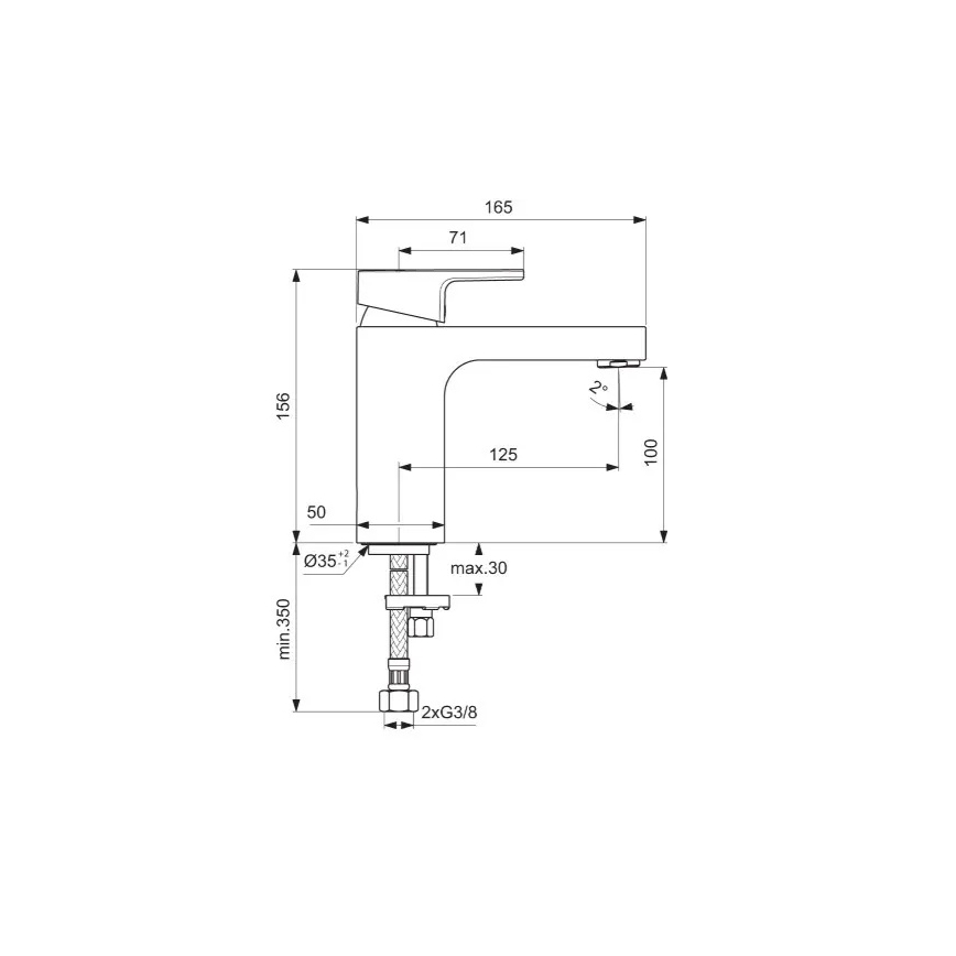 Ideal Standard A7105AA - Izlietnes jaucējkrāns EDGE 15,6 cm, spīdīgs hroms