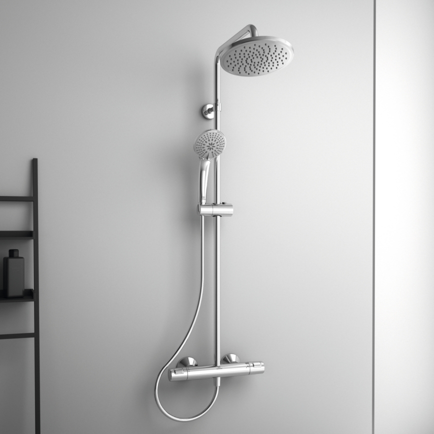 Ideal Standard A7208AA - Dušas komplekts ar termostatisko jaucējkrānu CERATHERM T25, spīdīgs hroms