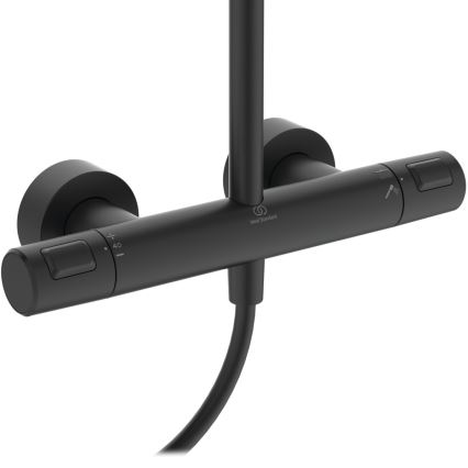 Ideal Standard A7545XG - dušas komplekts ar termostatisko jaucējkrānu CERATHERM T25, matēta melna apdare