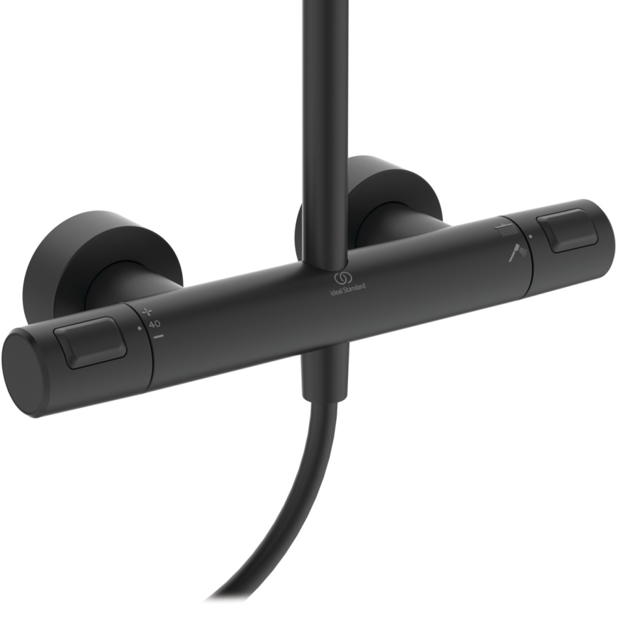Ideal Standard A7545XG - dušas komplekts ar termostatisko jaucējkrānu CERATHERM T25, matēta melna apdare