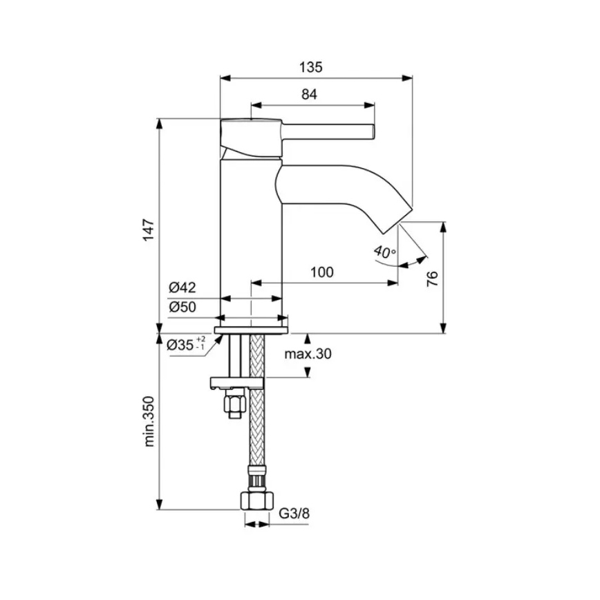 Ideal Standard BC268AA - Izlietnes jaucējkrāns CERALINE 14,7 cm spīdīgs hroms