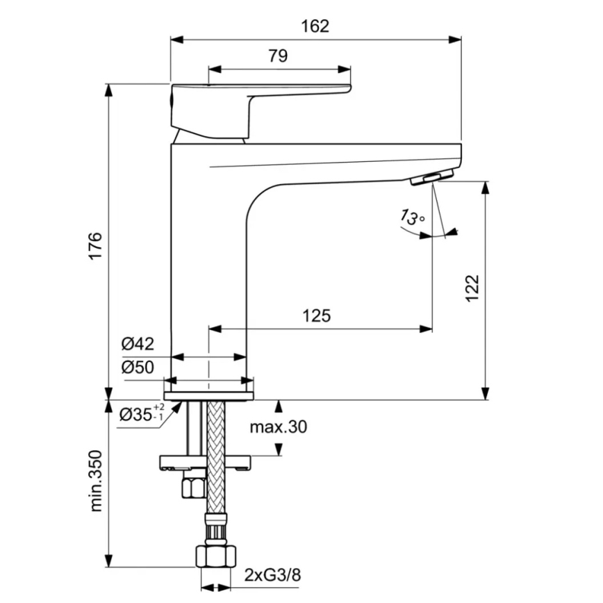 Ideal Standard BC554AA - Izlietnes jaucējkrāns CERAFINE modelis O 17,6 cm spīdīgs hroms