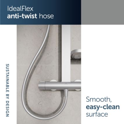 Ideal Standard BD583SI - Dušas komplekts ar termostatisko jaucējkrānu CERATHERM ALU+ sudraba krāsā