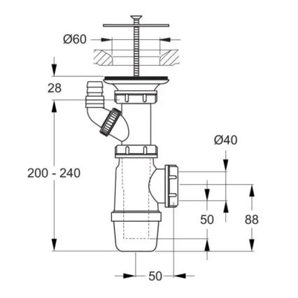 Ideal Standard D5870AA - sifons izlietnei, spīdīgs hroms