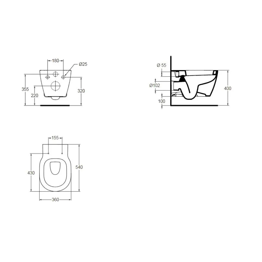Ideal Standard E823201 - Sienas piestiprināms WC CONNECT keramika/balta