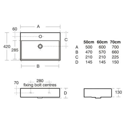 Ideal Standard K077701 - Karājama izlietne STRADA 50x42 cm keramika/balta