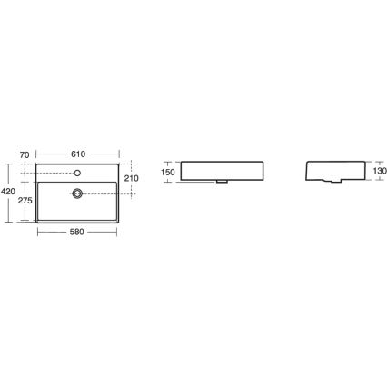 Ideal Standard K078101 - STRADA virsmas uzstādāmā izlietne 60x42 cm keramika/balta