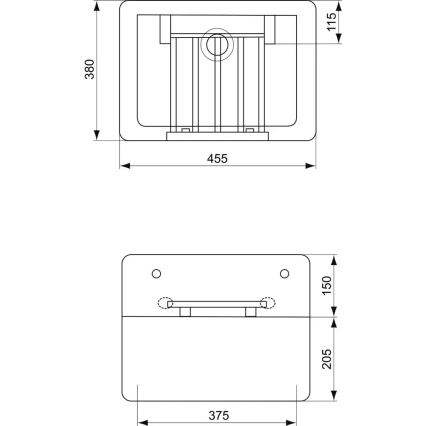 Ideal Standard S593901 - Piekaramā izlietne ar režģi DOURO 45,5x38 cm keramika/balta