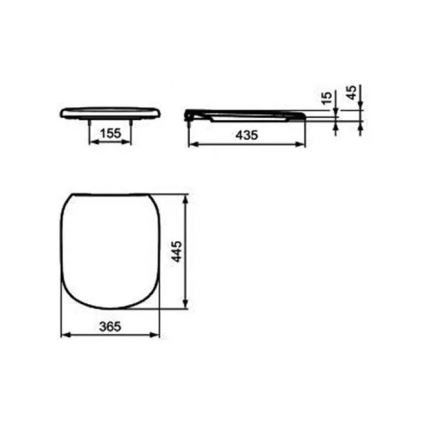 Ideal Standard T352901 - TESI tualetes sēdeklis ar SoftClose, balts
