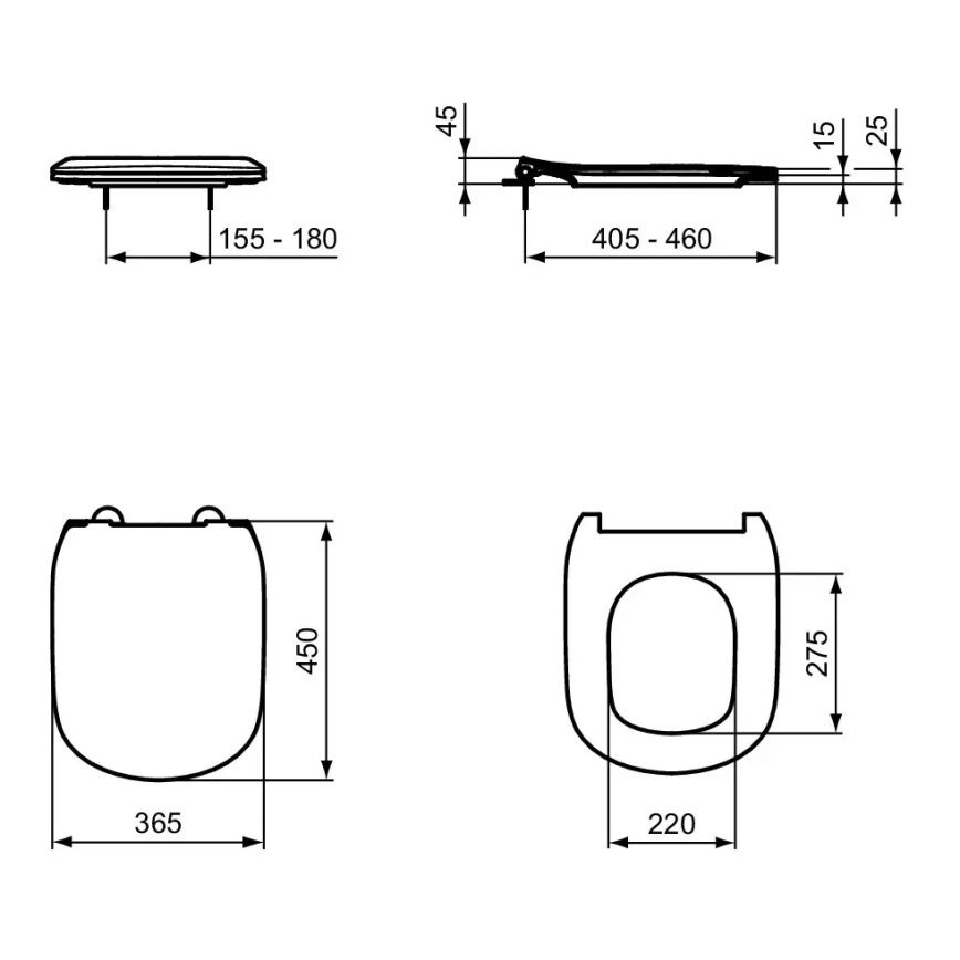 Ideal Standard T552201 - Tualetes sēdeklis SoftClose TESI balts