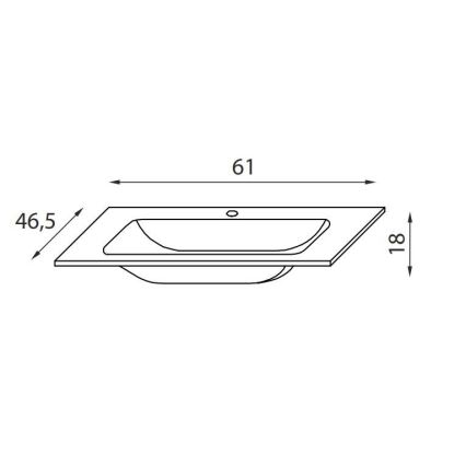 Iebūvējama izlietne CHICAGO 61x46,5 cm, glancēta balta