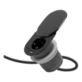 Iebūvējamā kontaktligzda ar slīdējošu vāku, 1 kontaktligzda + USB-C + USB-A, melna