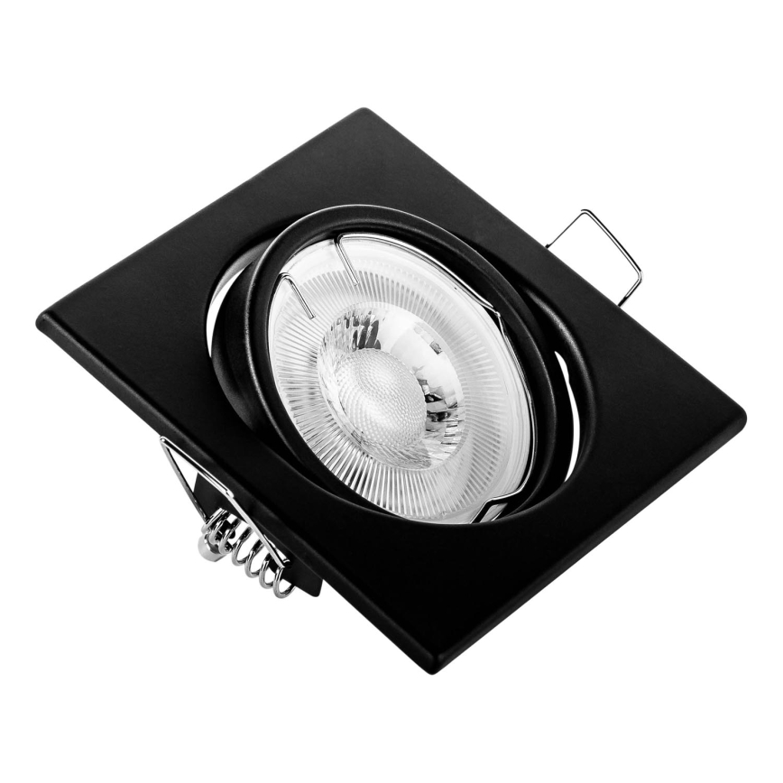 Iebūvējamais griestu gaismeklis 1xGU10/MR16/10W/230V 9x9 cm melns