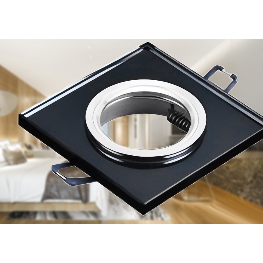 Iebūvējamais griestu gaismeklis 1xGU10/MR16/10W/230V 9x9 cm melns