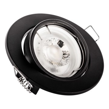 Iebūvējamais griestu gaismeklis 1xGU10/MR16/10W/230V, diam. 9 cm, melns