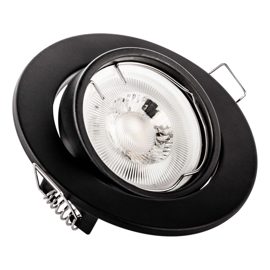 Iebūvējamais griestu gaismeklis 1xGU10/MR16/10W/230V, diam. 9 cm, melns