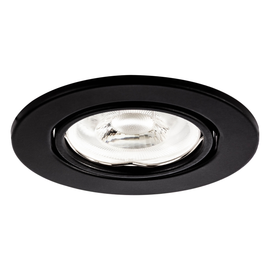 Iebūvējamais griestu gaismeklis 1xGU10/MR16/10W/230V, diam. 9 cm, melns