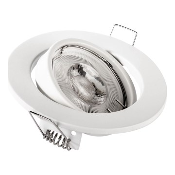 Iebūvējamais griestu gaismeklis 1xGU10/MR16/10W/230V Ø 9 cm balts