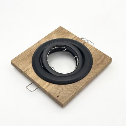 Iebūvējamais griestu gaismeklis TOBBY 1xGU10/20W/230V 11,5x11,5 cm ozols/melns