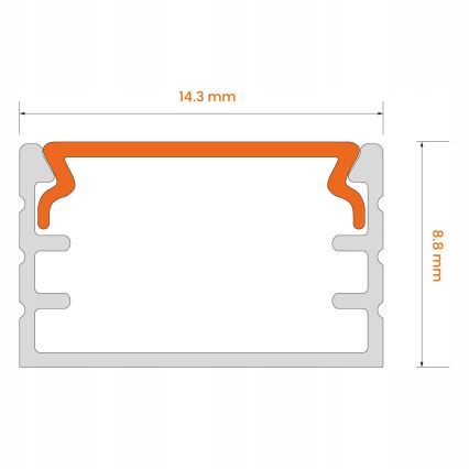 Iebūvējamais profils LED lentēm, 1 m, balts