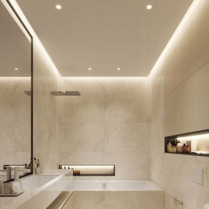 Iebūvējamais profils LED lentēm, 1 m, melns/balts