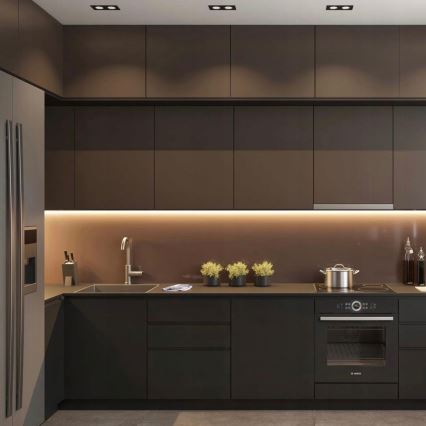 Iebūvējamais profils LED lentēm, 1 m, melns/balts