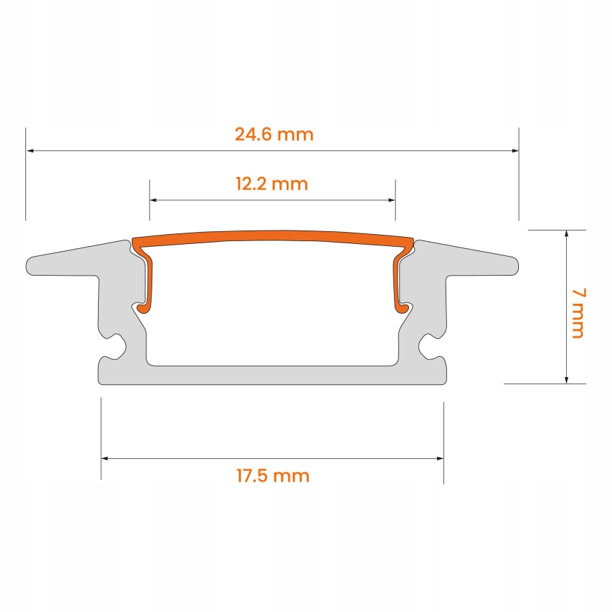 Iebūvējamais profils LED lentēm, 1 m, melns/balts