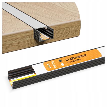 Iebūvējamais profils LED lentēm 1 m melns/balts