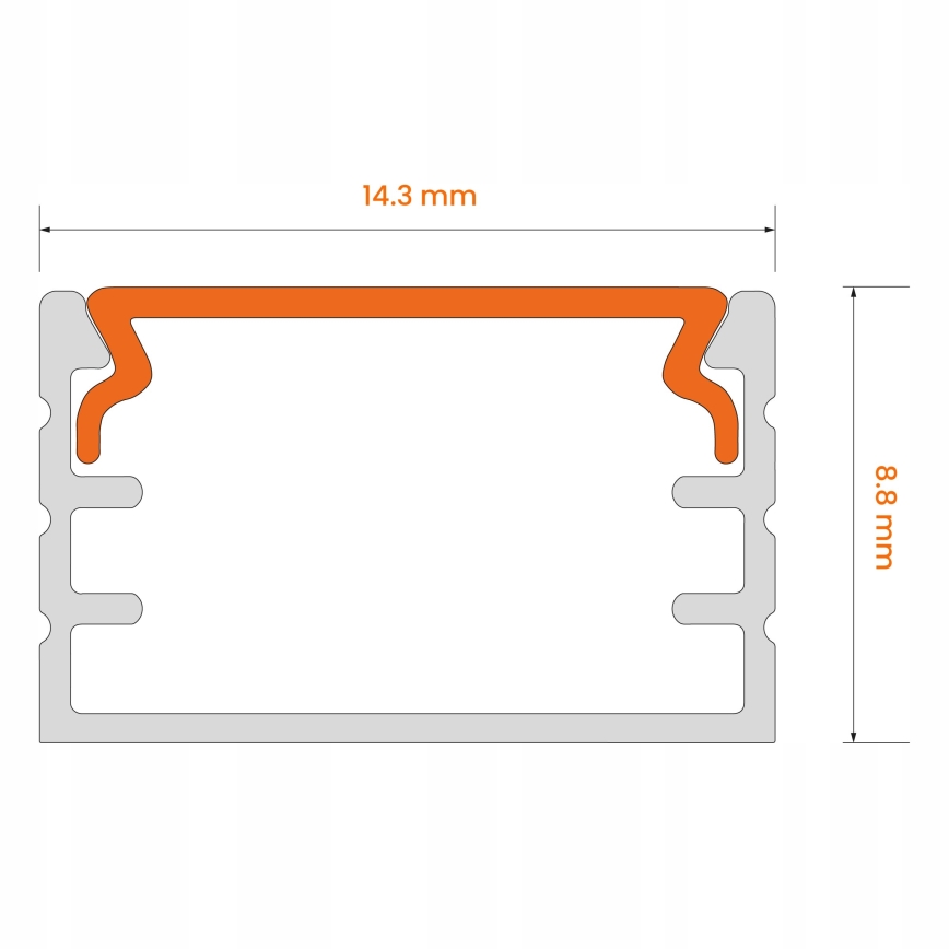 Iebūvējamais profils LED lentēm 1 m, sudraba/balts