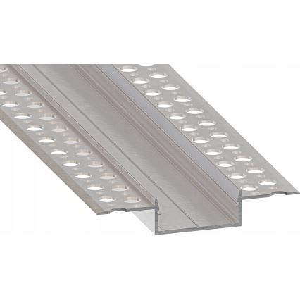 Iebūvējamais profils LED lentēm 1 m sudraba/balts