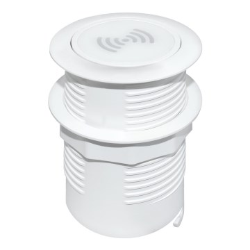 Iebūvējams bezvadu lādētājs + USB A+C balta