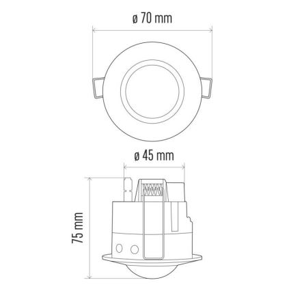 Iebūvējams kustības sensors PIR B 360° 1200W/230V balts