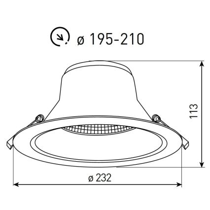 LED vannas istabas iebūvējams griestu gaismeklis NYON LED/26W/230V 3000/4000/5700K Ø 23,2 cm IP44 balta