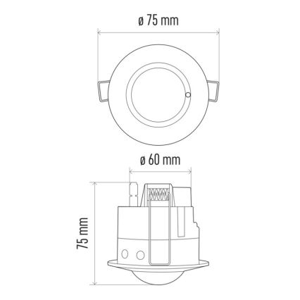 Iebūvējams mikroviļņu kustības sensors MW B 360° 1200W/230V balts