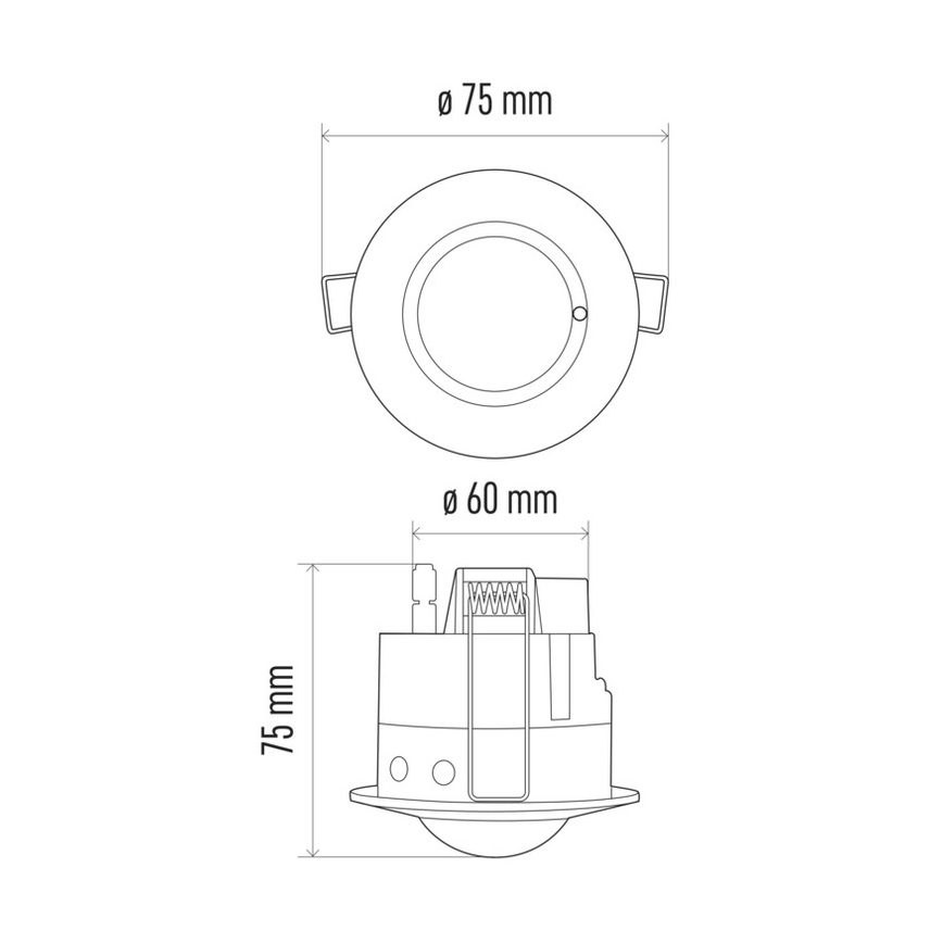 Iebūvējams mikroviļņu kustības sensors MW B 360° 1200W/230V balts