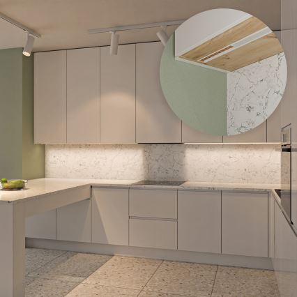 Iebūvējams profils LED lentēm, 1 m, sudraba/balts