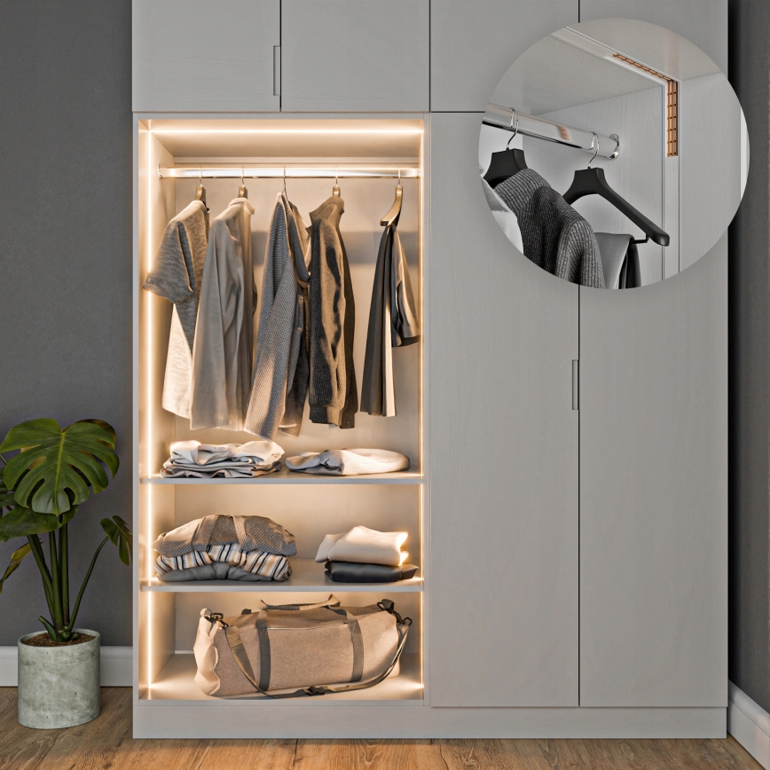 Iebūvējams profils LED lentēm, 1 m, sudraba/balts