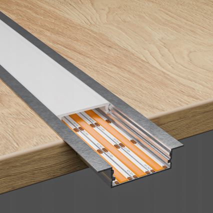 Iebūvējams profils LED lentēm, 1 m, sudraba/balts
